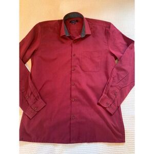 Peter  England Men's Dress Shirt sz 40  Iridescent Burgundy Slim‎ Fit